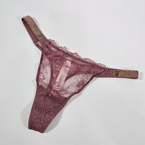 Victoria's Secret Sunset Ombré Shine Strap Brazilian Panty Floral Lace Size L